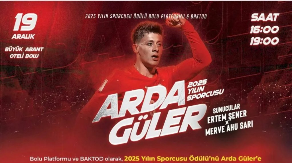 Arda Güler’e Bolu’dan Büyük Yılın Sporcusu Ödülü 