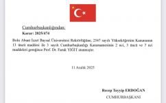 BAİBÜ’nün yeni rektörü Faruk Yiğit