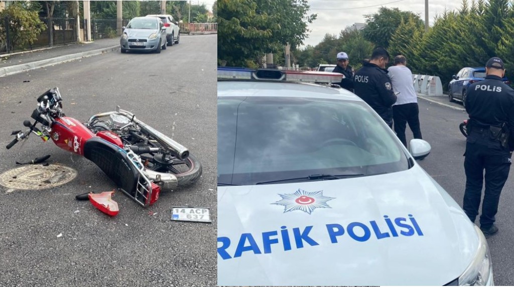 Motosiklet ile otomobil çarpıştı: 1 yaralı