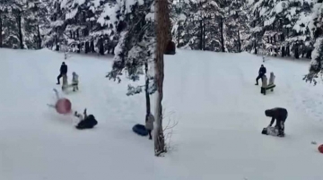 Karda kayma eğlencesi kabusa döndü