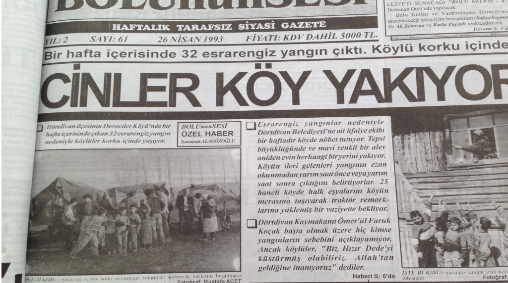 Yıllar önce Dörtdivan'da cinler köy yakmıştı