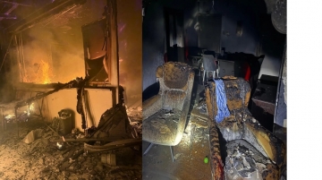 2 katlı evin bir odası alev alev yandı