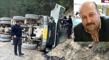 Hafriyat kamyonu devrildi: 1 ölü