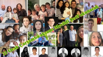 Kartalkaya'da otel yangınında hayatını kaybeden 78 kişi için 21 Ocak Çarşamba akşamı Mevlidi Şerif okunacak